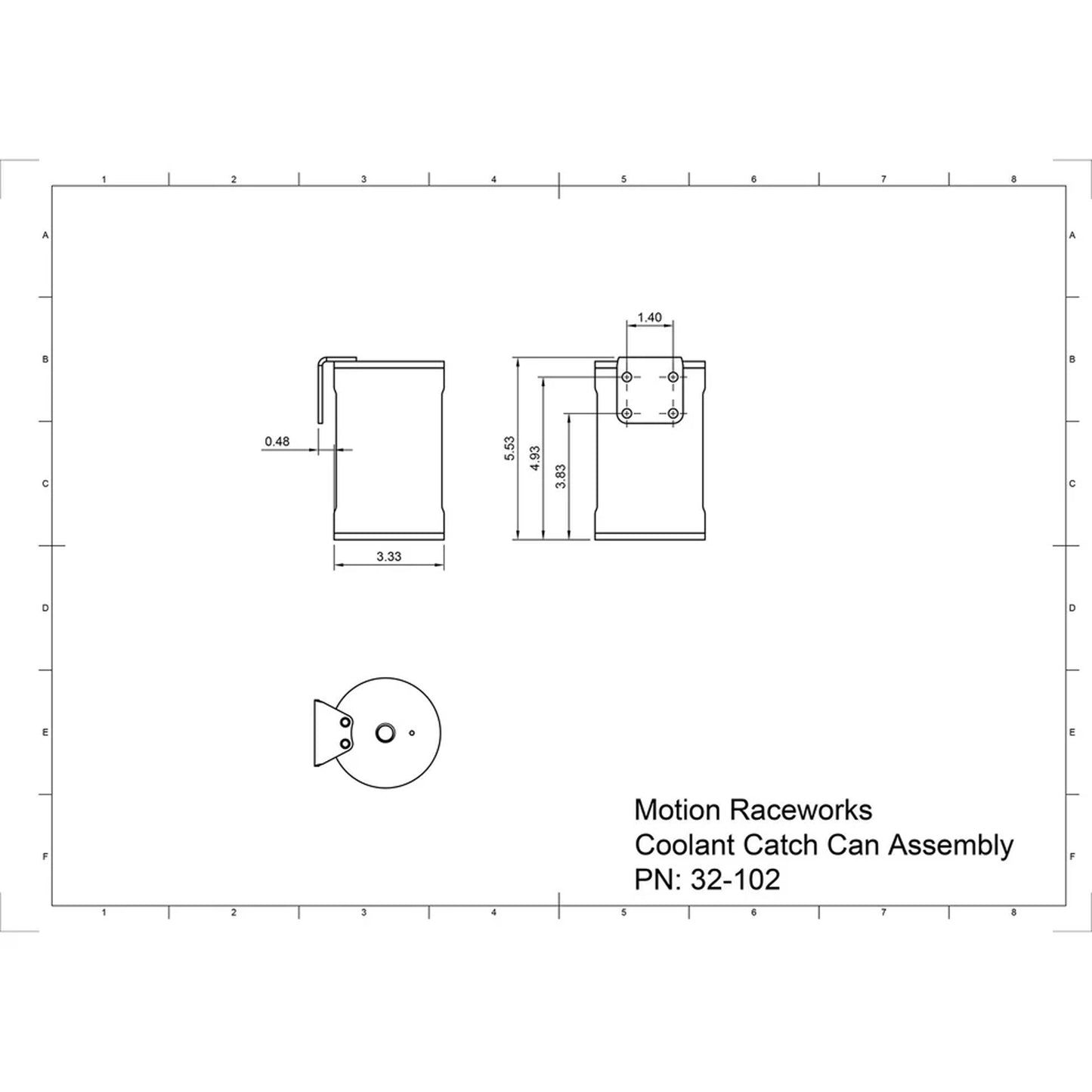Motion Raceworks Billet Overflow Catch Can
