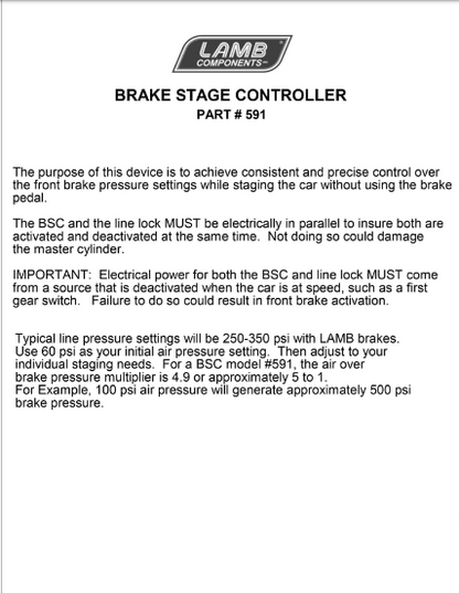 Lamb Brake Stage Controller