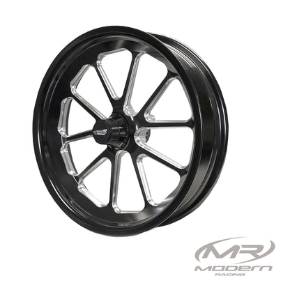 Sander Engineering 10 Spoke Forged Spindle Mount- Anglia "Ultra" - 15" - Black & Machined