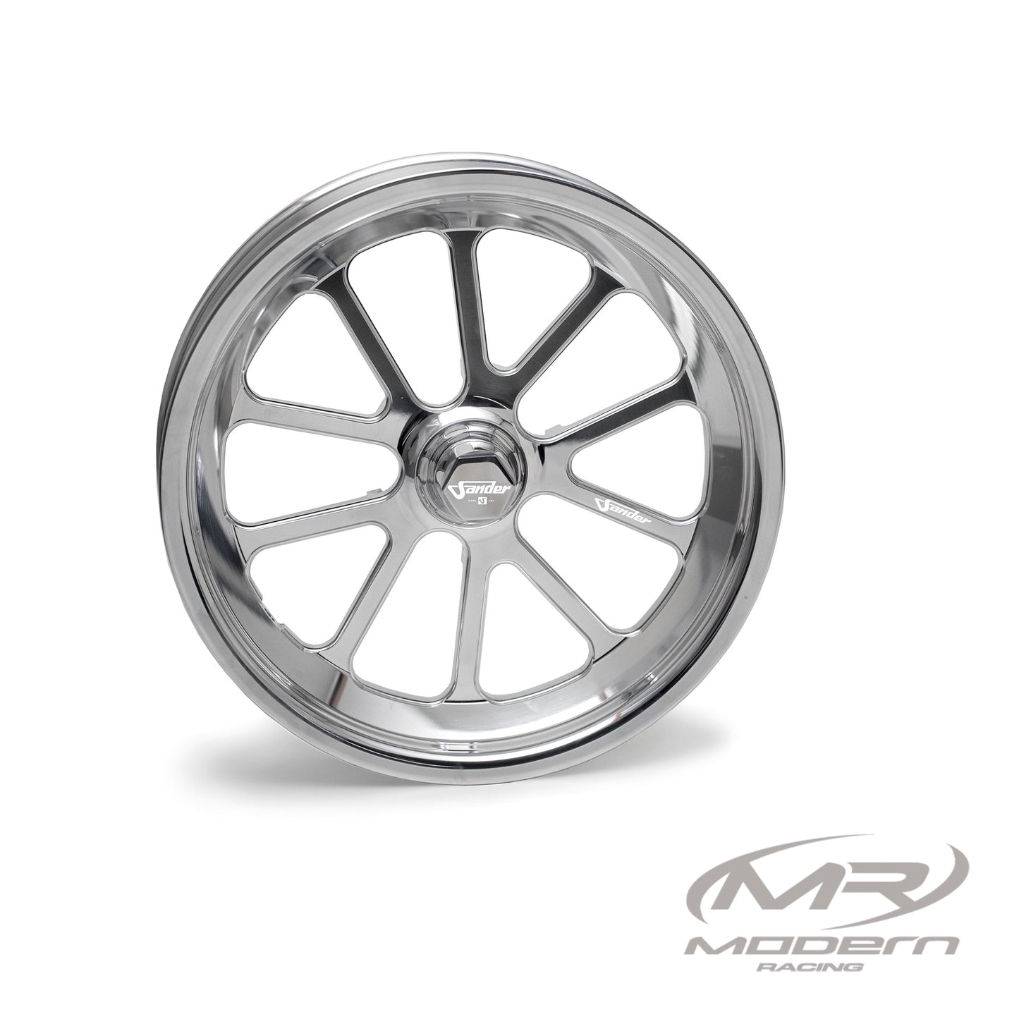 Sander Engineering 10 Spoke Forged Spindle Mount- Anglia "Ultra" - 15" - Polished