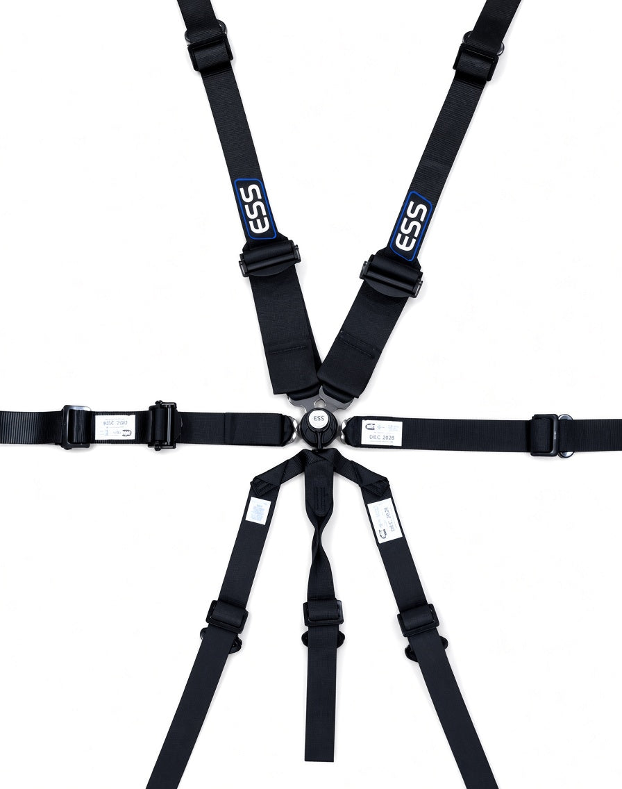 7pt Harness, Camlock, Small Tongue, 2"-3" Shoulders, 2" Laps, Left Side Fixed, Right Side Pull Up SFI 16.1