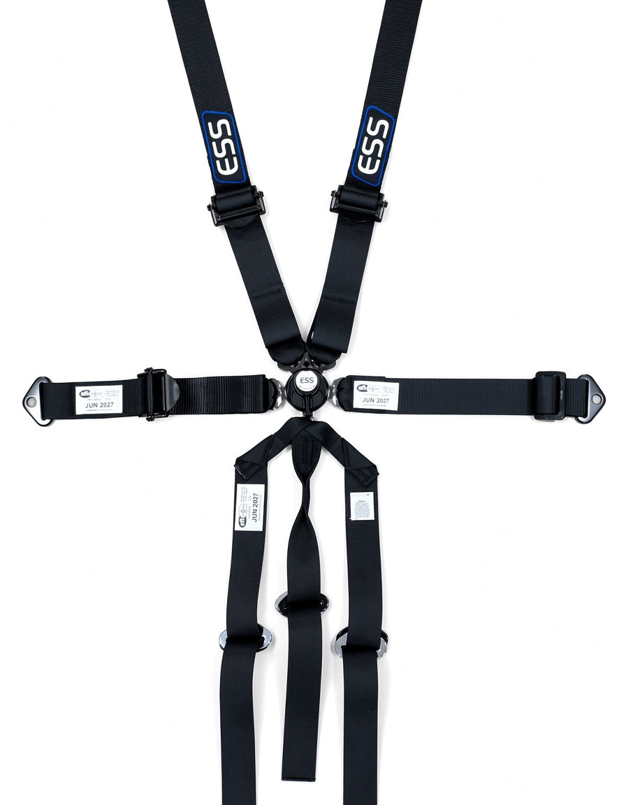 7pt Harness, Camlock, Small Tongue, 2" Shoulders, 2" Laps, Left Side Fixed, Right Side Pull Up SFI 16.1