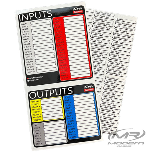 Modern Racing FuelTech Input/Output Label Kit