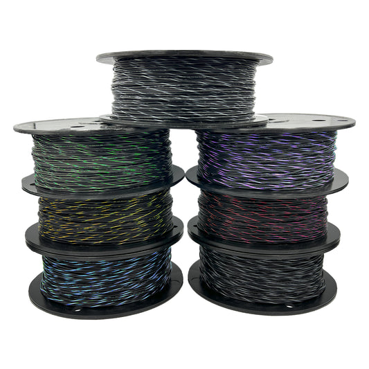 22AWG Tefzel Wire -Black W/Stripe