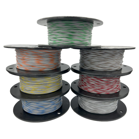 18AWG Tefzel Wire -Gray W/Stripe