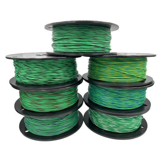 18AWG Tefzel Wire -Green W/Stripe