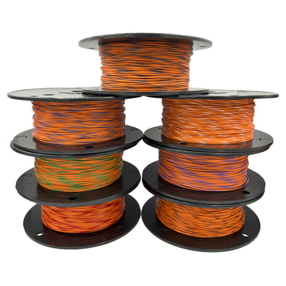 18AWG Tefzel Wire -Orange W/Stripe