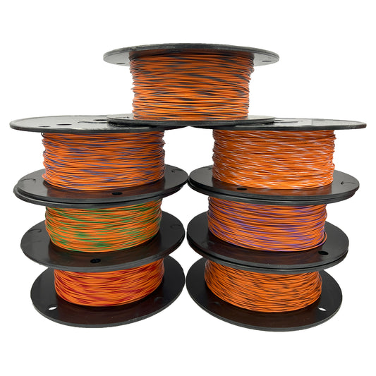 18AWG Tefzel Wire -Orange W/Stripe