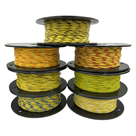 18AWG Tefzel Wire -Yellow W/Stripe