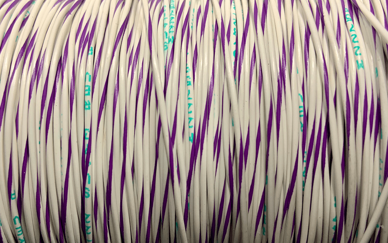 22AWG Wire - White/Violet