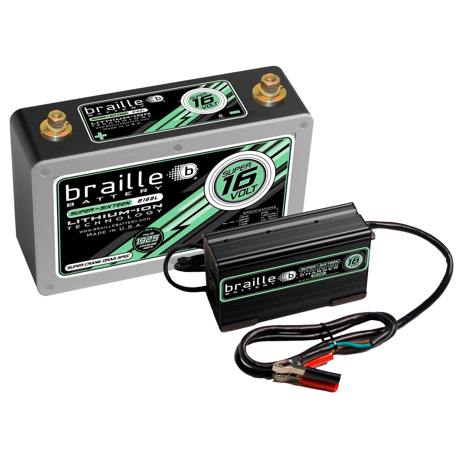 Super 16 Volt "Drag Race Spec" Lithium Battery and Rapid Charger Combo