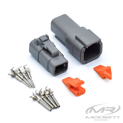 Deutsch DTM 4 Socket/Pin Mating Pair Connector Kit (Gray)