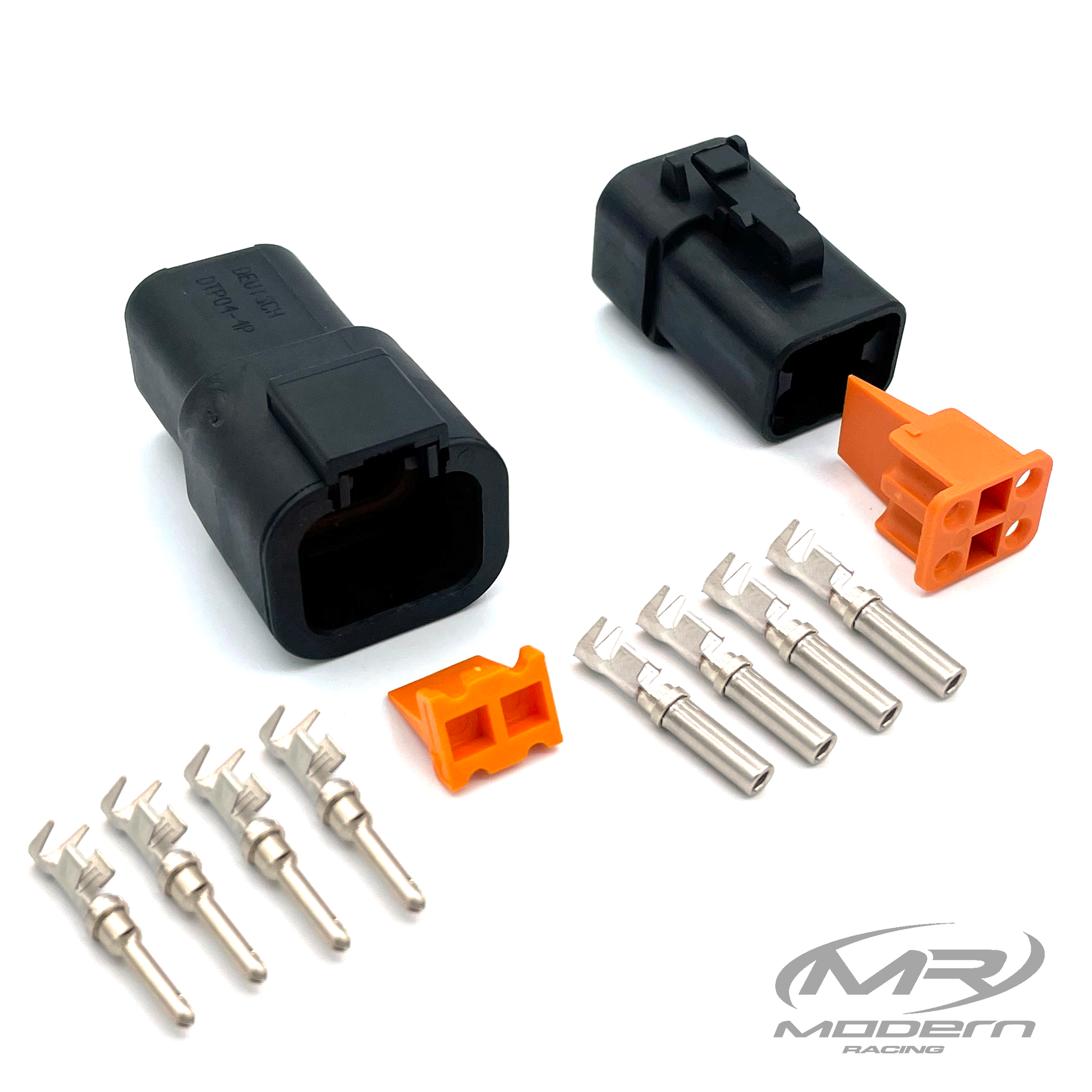 Deutsch DTP 4 Socket/Pin Mating Pair Connector (Black)
