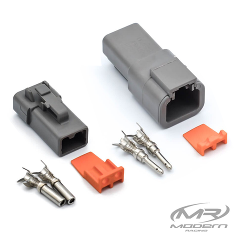 Deutsch DTP 2 Socket/Pin Mating Pair Connector (Gray)