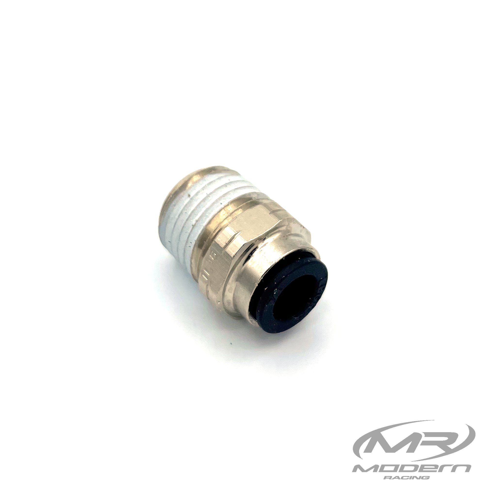1/4" Push-Loc Female To 1/4" NPT Male Straight Air Fitting Brass (Nickel Plated)