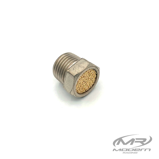 1/4" NPT Male Vent Muffler Brass (Nickel Plated)