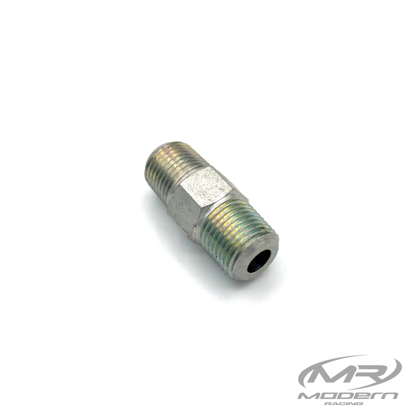 Unión recta macho de 1/8" NPT a macho de 1/8" NPT de latón (niquelado)