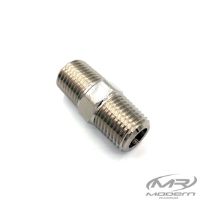 1/4" NPT Male To 1/4" NPT Male Straight Union Fitting Brass (Nickel Plated)