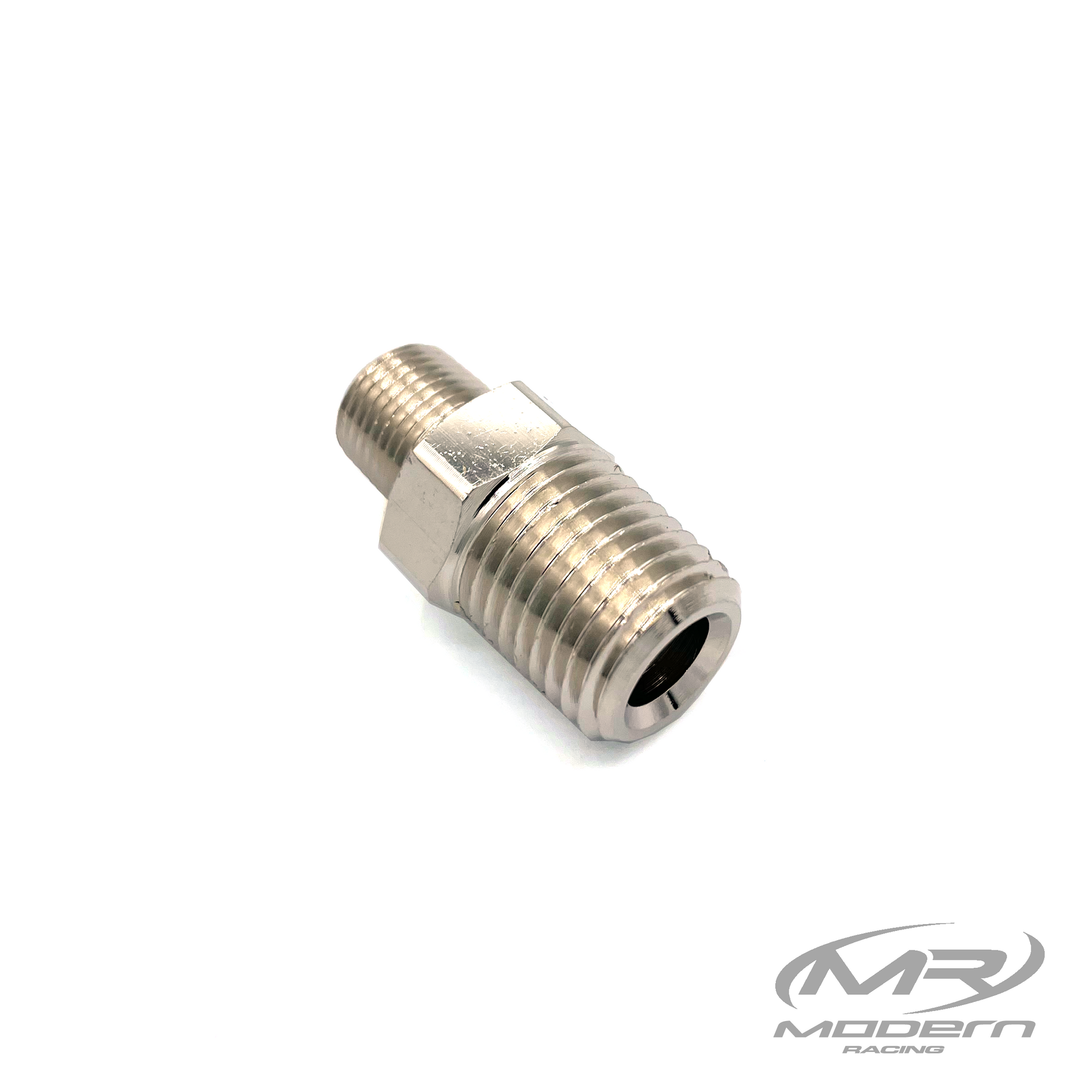 1/8" NPT Male To 1/4" NPT Male Straight Adapter Fitting Brass (Nickel Plated)