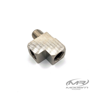 1/4" NPT Female To 1/4" NPT Male Right Angle T Fitting Brass (Nickel Plated)