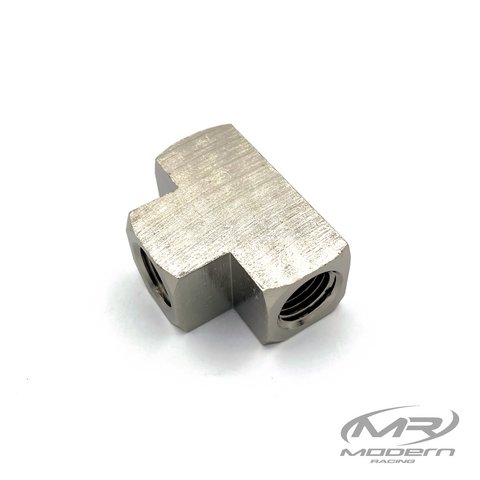 1/4" NPT Female T Fitting Brass (Nickel Plated)