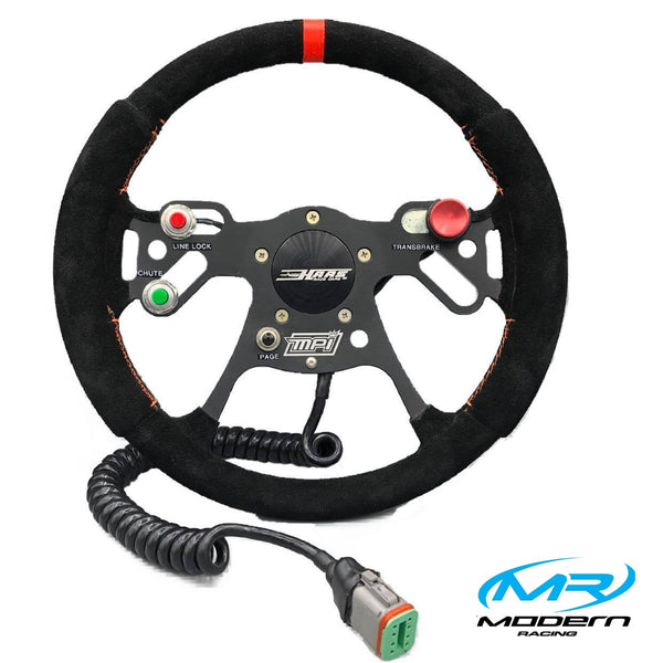 MPI DRG2-12 Steering Wheel. 5-Hole. 4-Spoke. Suede. 12"